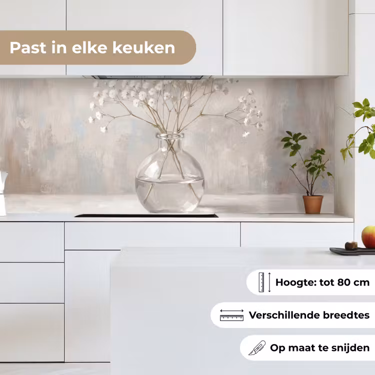 Keuken achterwand - Gipskruid - Vaas - Wit — 7