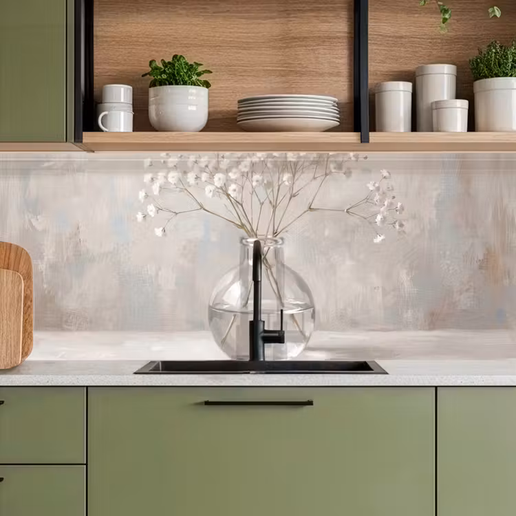 Keuken achterwand - Gipskruid - Vaas - Wit — 8
