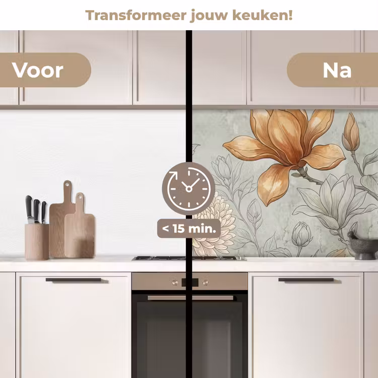 Keuken achterwand - Illustratie - Bloemen - Groen — 3