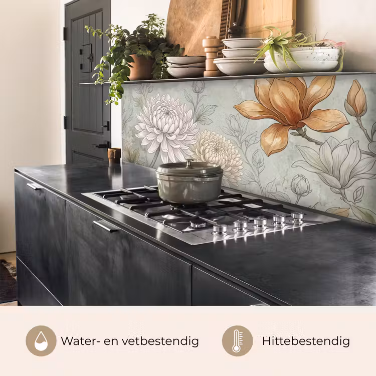 Keuken achterwand - Illustratie - Bloemen - Groen — 5