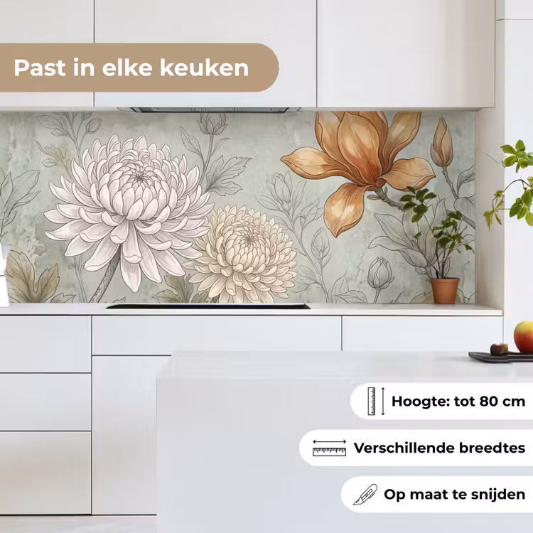 Keuken achterwand - Illustratie - Bloemen - Groen — 7