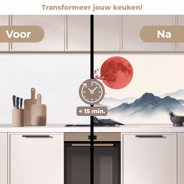 Keuken achterwand - Kersenbloesem - Oosters - Rood — 3