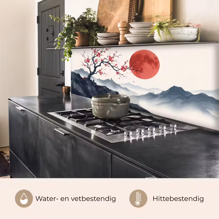 Keuken achterwand - Kersenbloesem - Oosters - Rood — 5