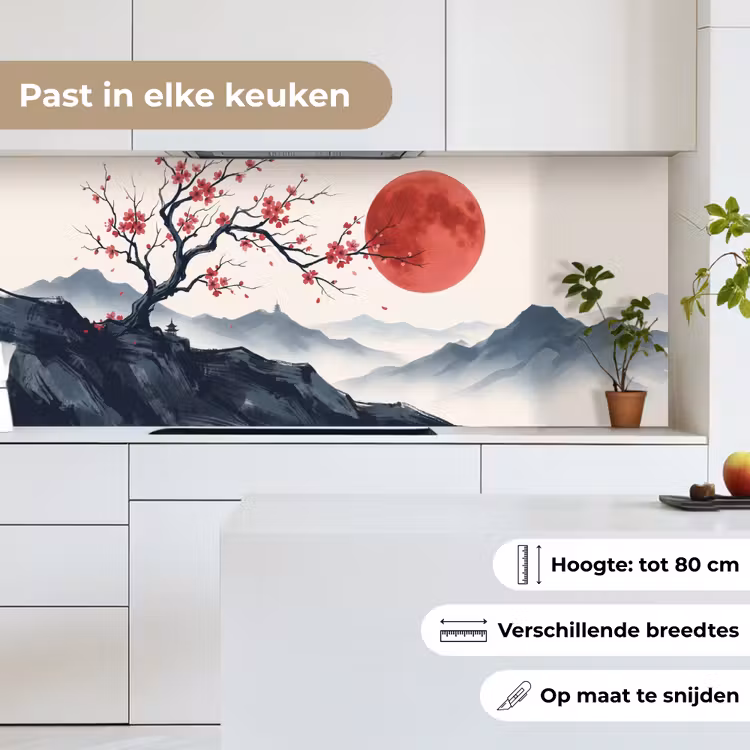 Keuken achterwand - Kersenbloesem - Oosters - Rood — 7