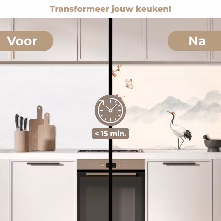 Keuken achterwand - Kraanvogel - Azië - Klassiek — 3