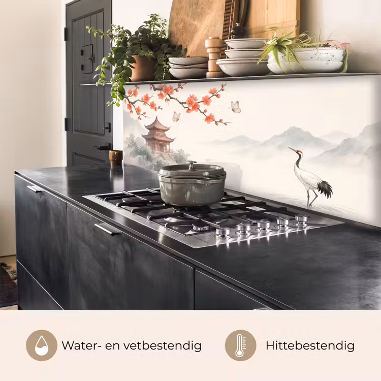 Keuken achterwand - Kraanvogel - Azië - Klassiek — 5