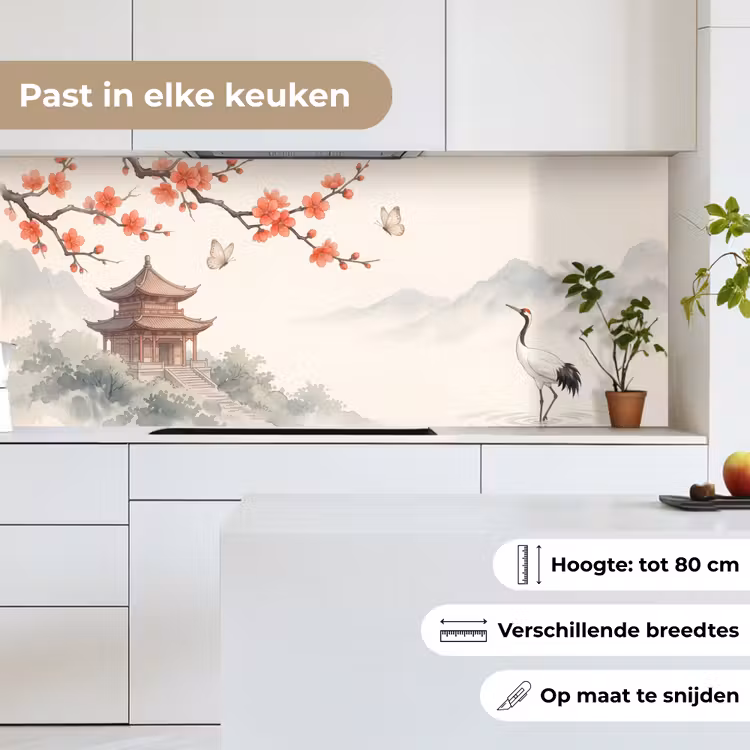 Keuken achterwand - Kraanvogel - Azië - Klassiek — 7