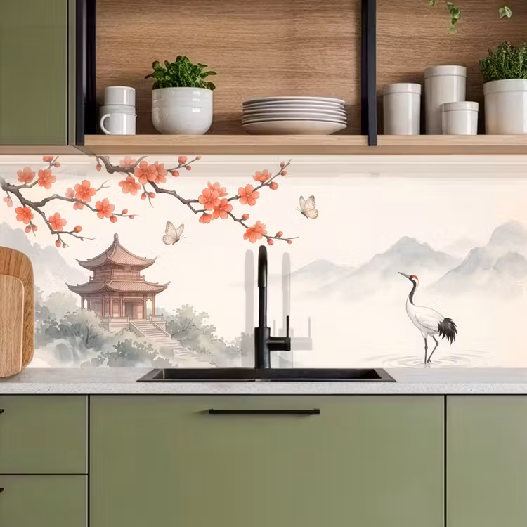 Keuken achterwand - Kraanvogel - Azië - Klassiek — 8