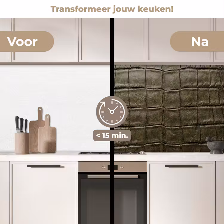 Keuken achterwand - Krokodillenleer - Structuur - Groen — 3
