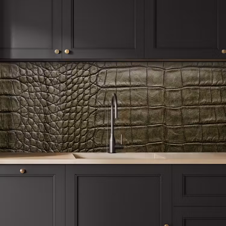 Keuken achterwand - Krokodillenleer - Structuur - Groen — 6