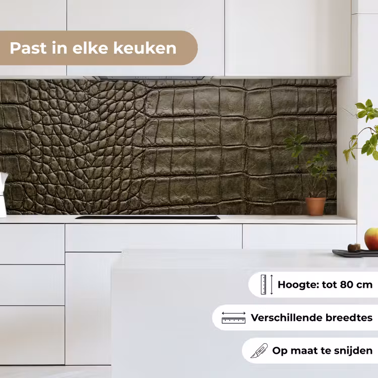 Keuken achterwand - Krokodillenleer - Structuur - Groen — 7