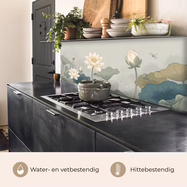 Keuken achterwand - Lotus - Bloemen - Groen — 5