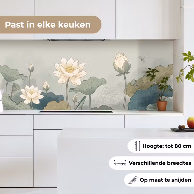 Keuken achterwand - Lotus - Bloemen - Groen — 7