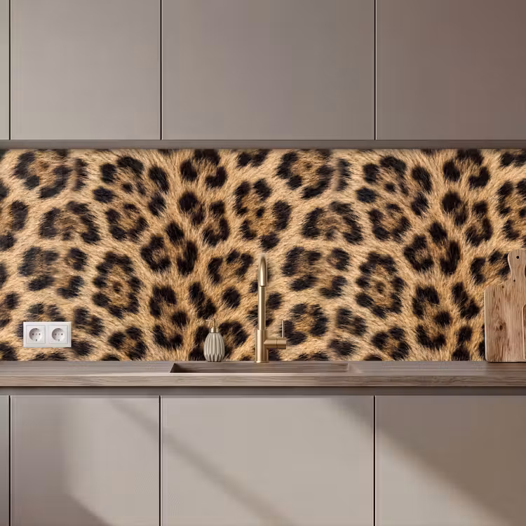 Keuken achterwand - Luipaard - Vacht - Klassiek - Bruin — 1