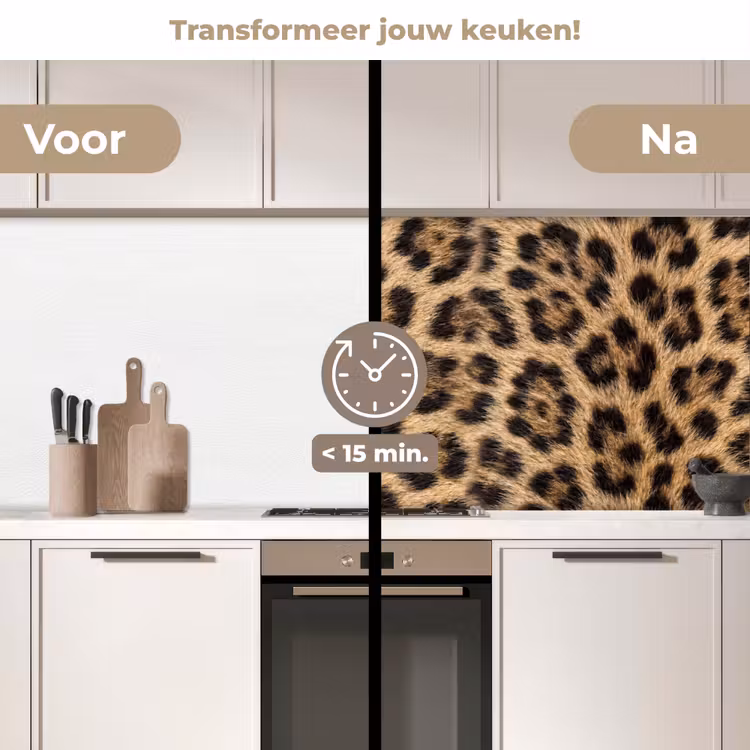 Keuken achterwand - Luipaard - Vacht - Klassiek - Bruin — 3