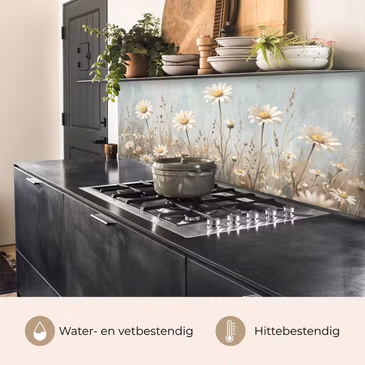 Keuken achterwand - Madelief - Illustratie - Wit — 5
