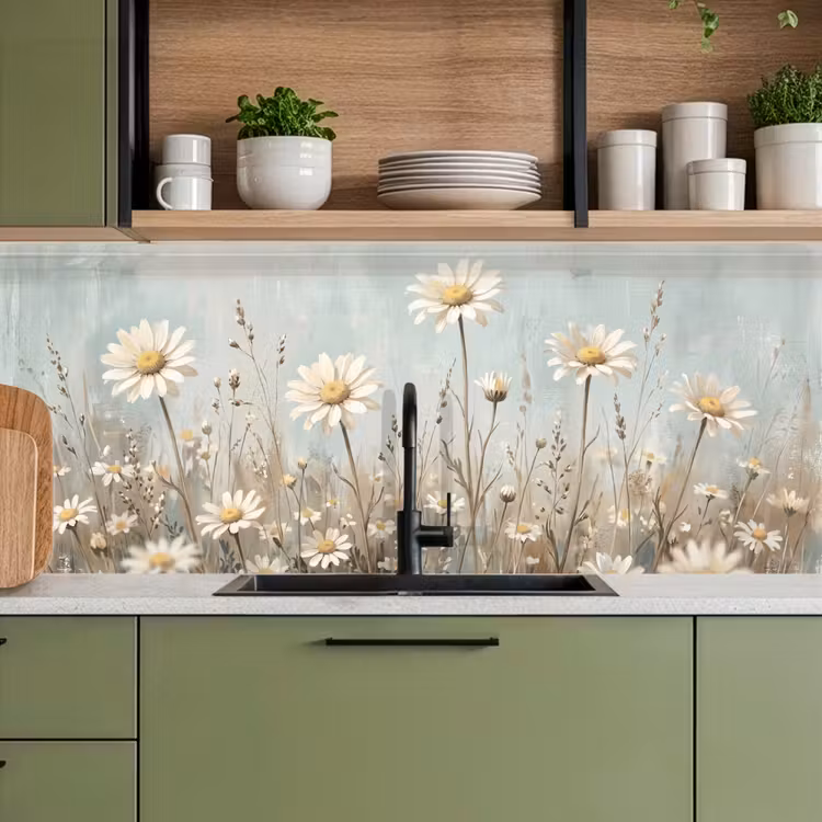 Keuken achterwand - Madelief - Illustratie - Wit — 8
