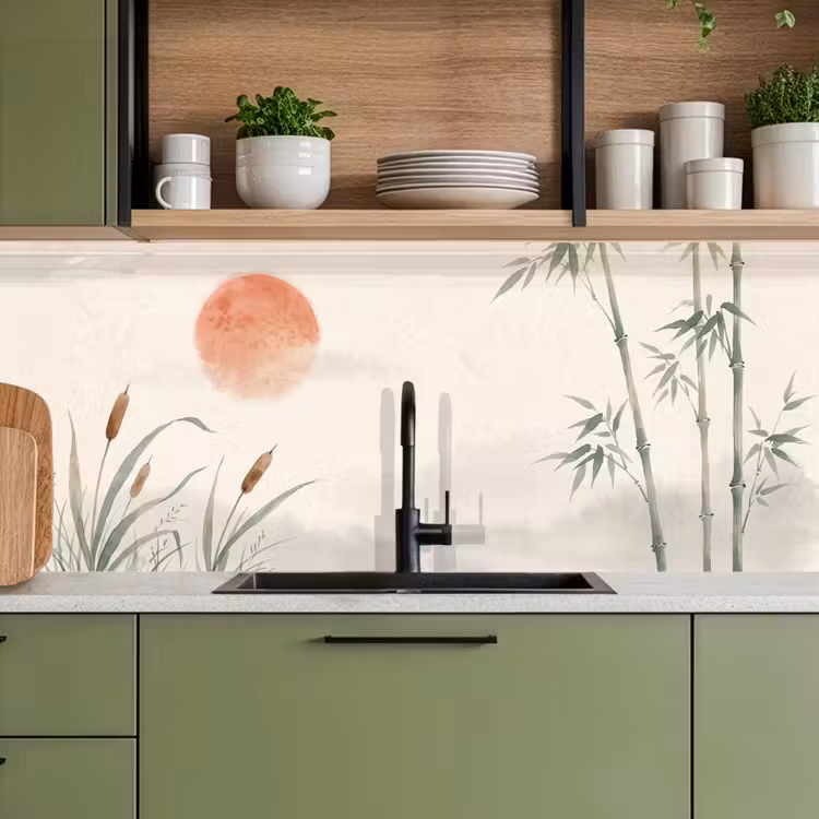 Keuken achterwand - Minimalistisch - Bamboe - Groen — 8