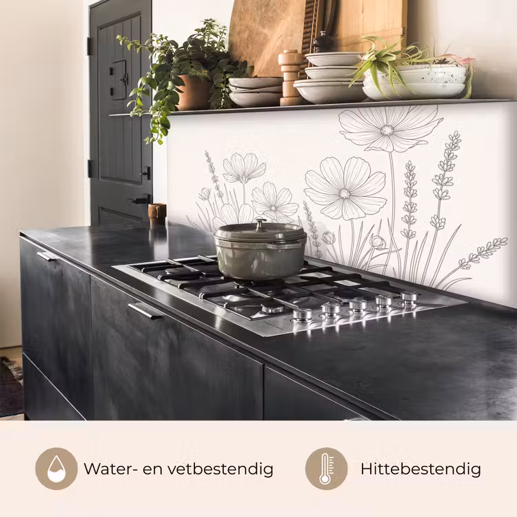 Keuken achterwand - Minimalistisch - Modern - Bloemen - Beige — 5