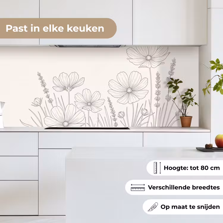 Keuken achterwand - Minimalistisch - Modern - Bloemen - Beige — 7
