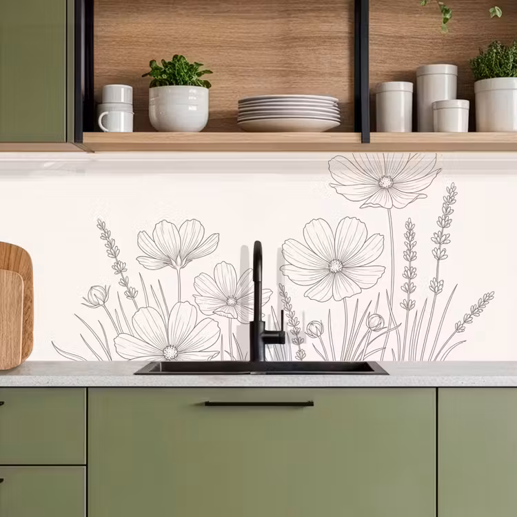 Keuken achterwand - Minimalistisch - Modern - Bloemen - Beige — 8