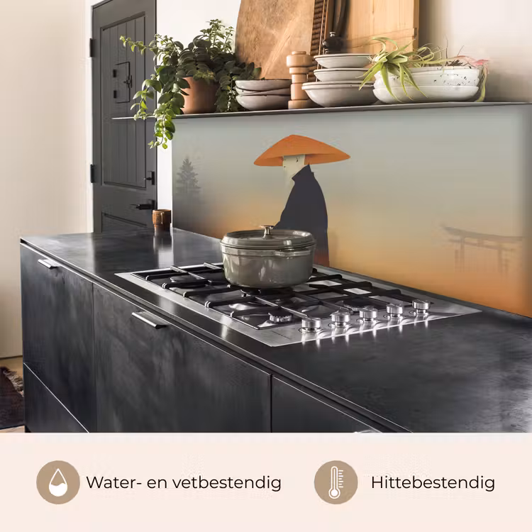 Keuken achterwand - Minimalistisch - Silhouet - Oranje — 5