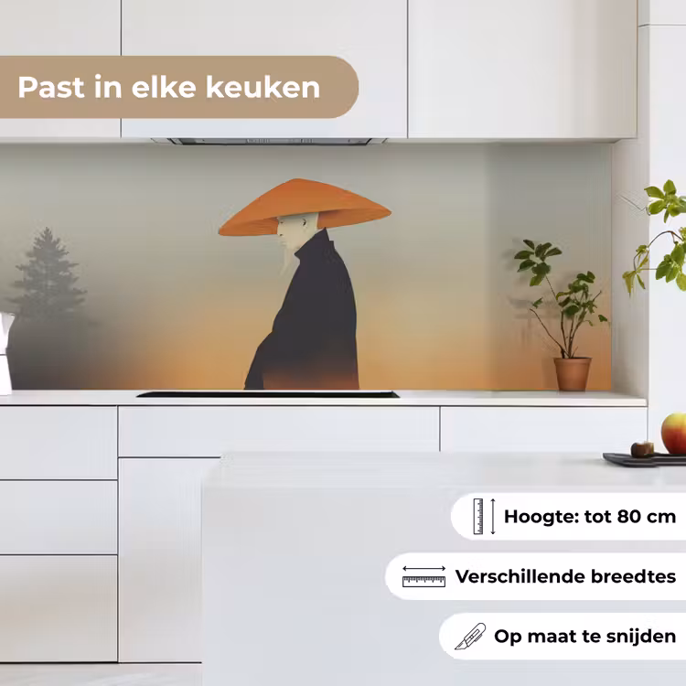 Keuken achterwand - Minimalistisch - Silhouet - Oranje — 7