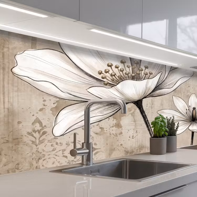 Keuken achterwand - Modern - Design - Wit — 2