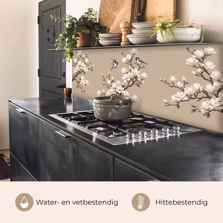 Keuken achterwand - Oosters - Vogels - Beige — 5