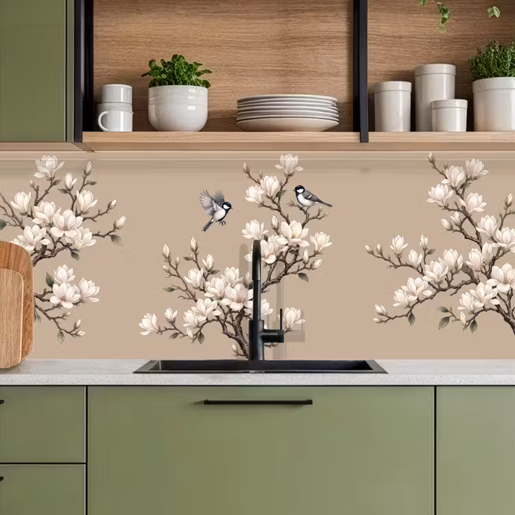 Keuken achterwand - Oosters - Vogels - Beige — 8