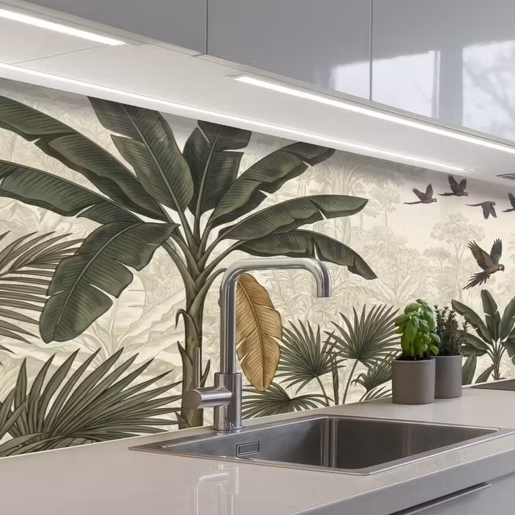 Keuken achterwand - Papagaaien - Jungle - Tropisch - Green — 2