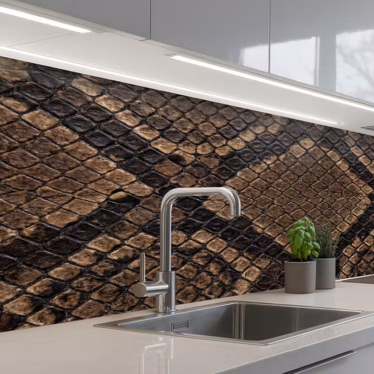 Keuken achterwand - Python - Schubben - Brons — 2