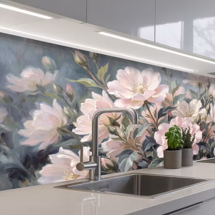 Keuken achterwand - Rozen - Illustratie - Roze — 2