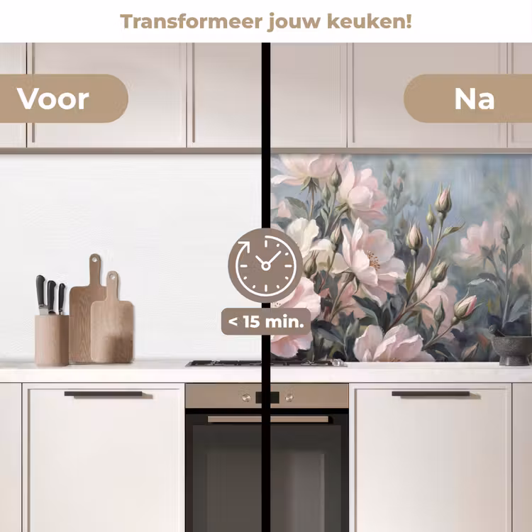 Keuken achterwand - Rozen - Illustratie - Roze — 3