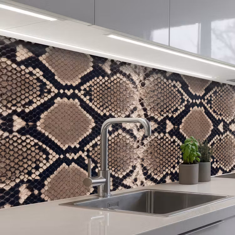 Keuken achterwand - Slangenprint - Python - Bruin — 2
