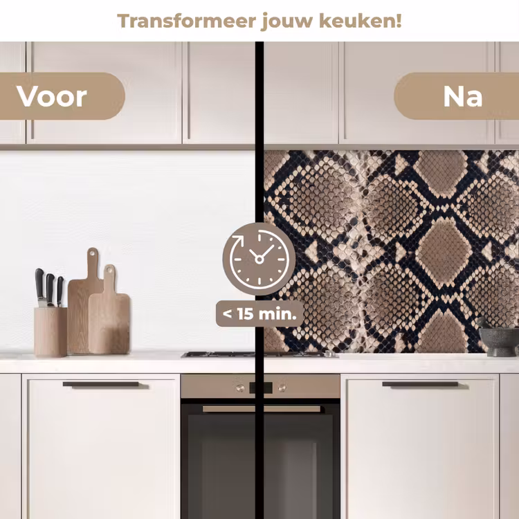 Keuken achterwand - Slangenprint - Python - Bruin — 3