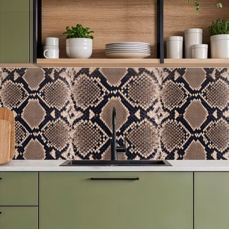 Keuken achterwand - Slangenprint - Python - Bruin — 8