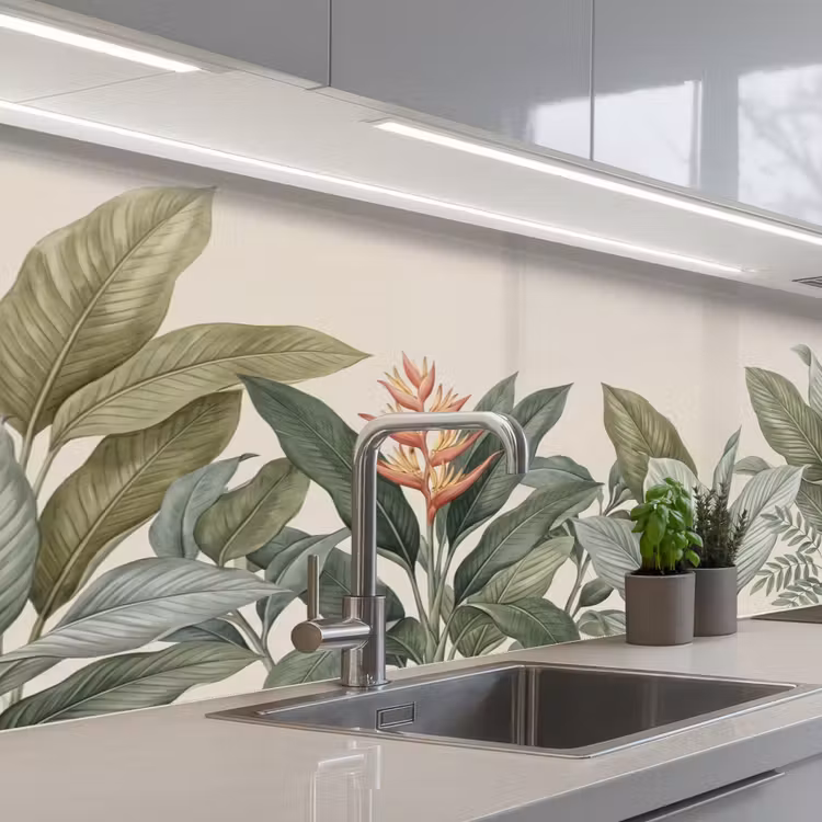 Keuken achterwand - Tropisch - Planten - Modern - Groen — 2