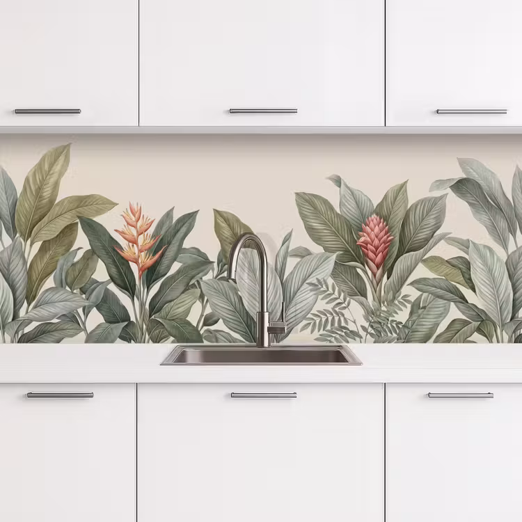 Keuken achterwand - Tropisch - Planten - Modern - Groen — 4