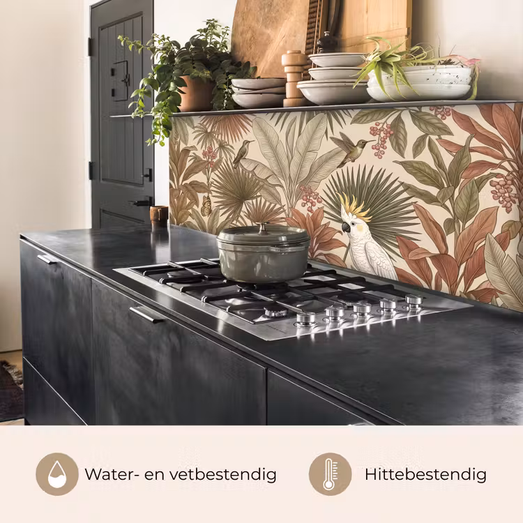 Keuken achterwand - Tropisch - Vogels - Beige — 5