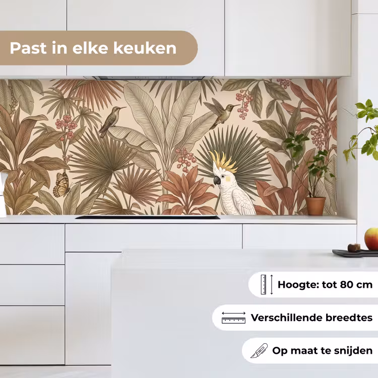 Keuken achterwand - Tropisch - Vogels - Beige — 7