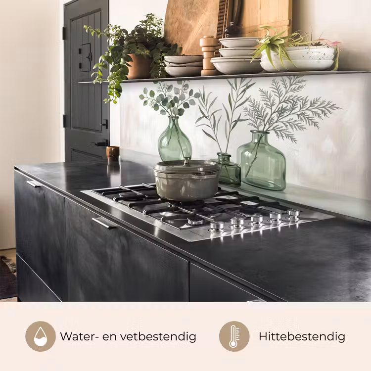 Keuken achterwand - Vazen - Bladeren - Groen — 5