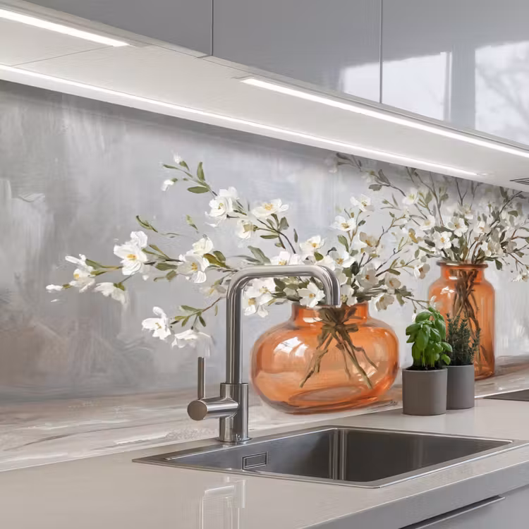 Keuken achterwand - Vazen - Bloemen - Oranje — 2