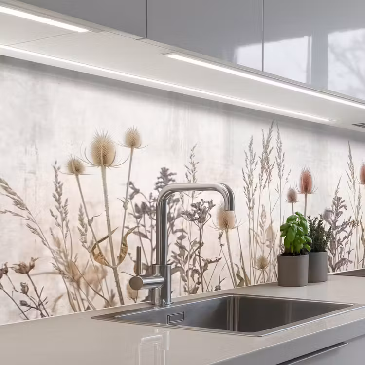 Keuken achterwand - Weidebloemen - Design - Sepia — 2