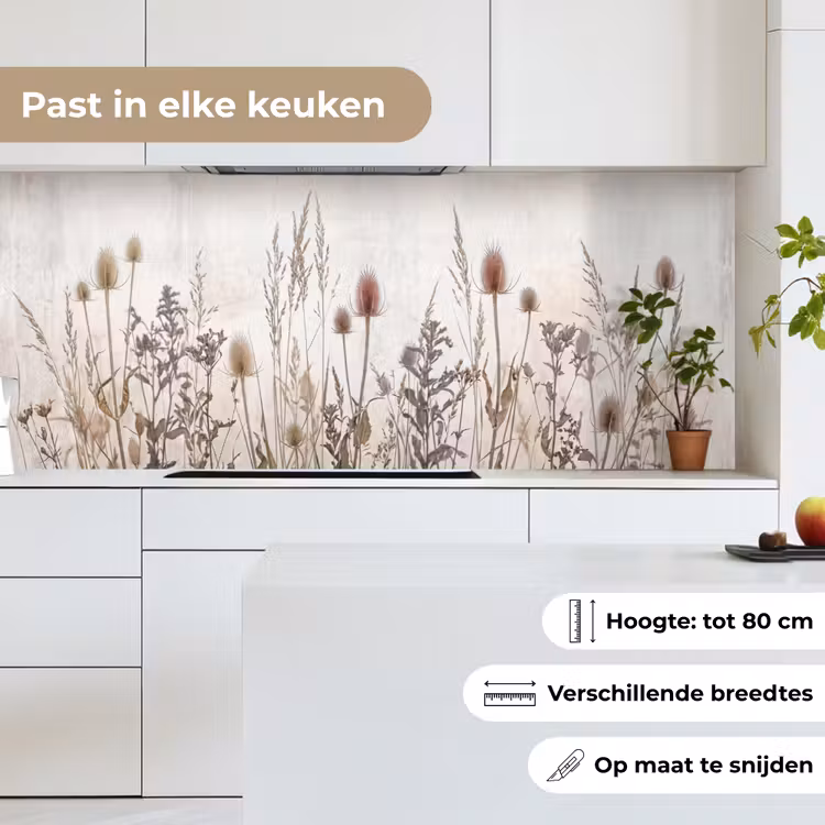Keuken achterwand - Weidebloemen - Design - Sepia — 7