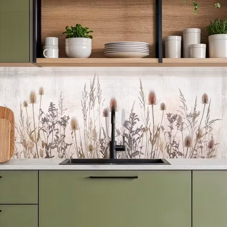Keuken achterwand - Weidebloemen - Design - Sepia — 8