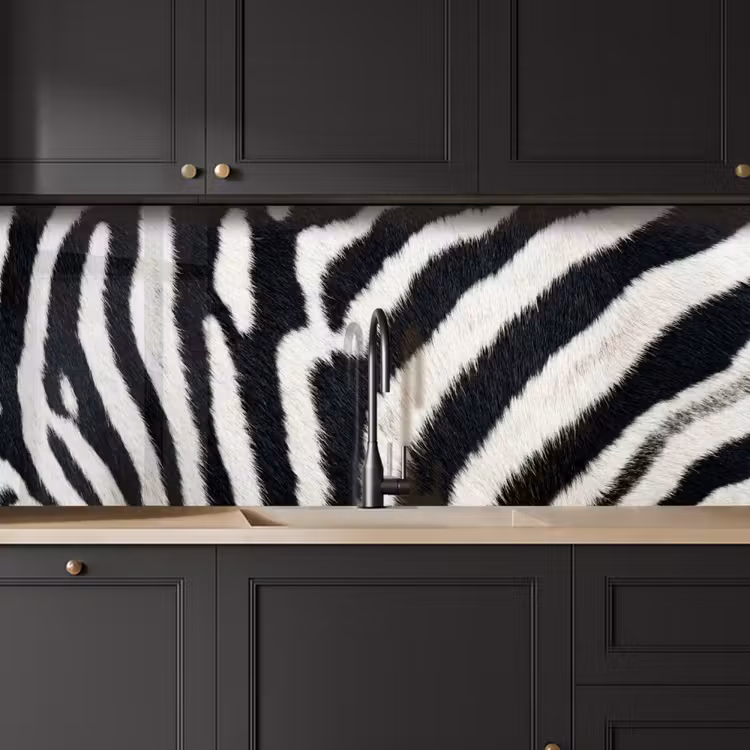 Keuken achterwand - Zebra - Vacht - Klassiek - Zwart - Wit — 6