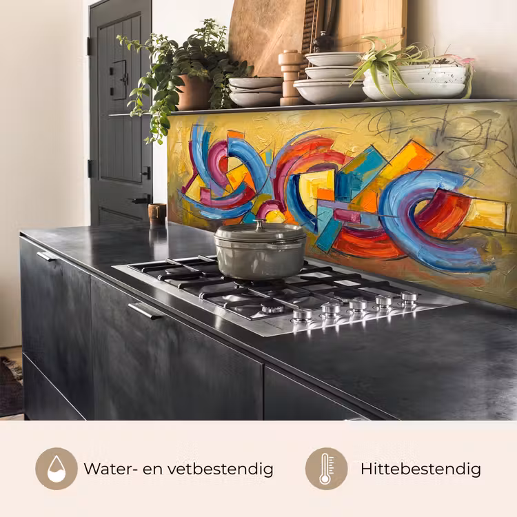 Keuken achterwand - Abstract - Cirkels - Schilderij - Kleurrijk - Dynamisch — 5