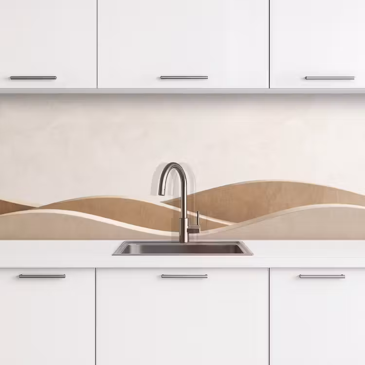 Keuken achterwand - Abstract - Golven - Modern - Beige — 4