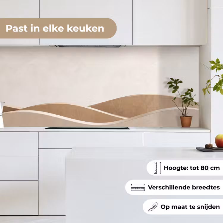 Keuken achterwand - Abstract - Golven - Modern - Beige — 7